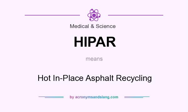 What does HIPAR mean? It stands for Hot In-Place Asphalt Recycling