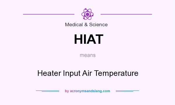 What does HIAT mean? It stands for Heater Input Air Temperature
