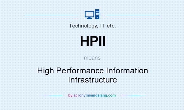 What does HPII mean? It stands for High Performance Information Infrastructure
