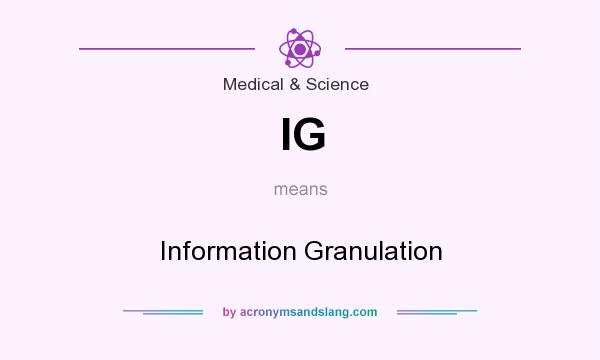 What does IG mean? It stands for Information Granulation