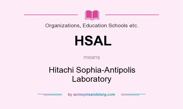 What does HSAL mean? It stands for Hitachi Sophia-Antipolis Laboratory
