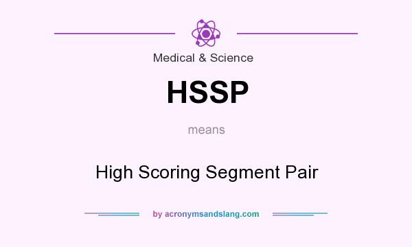 What does HSSP mean? It stands for High Scoring Segment Pair