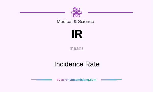 What does IR mean? It stands for Incidence Rate