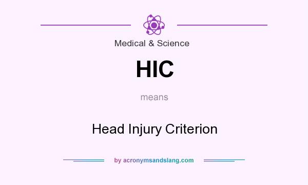 What does HIC mean? It stands for Head Injury Criterion