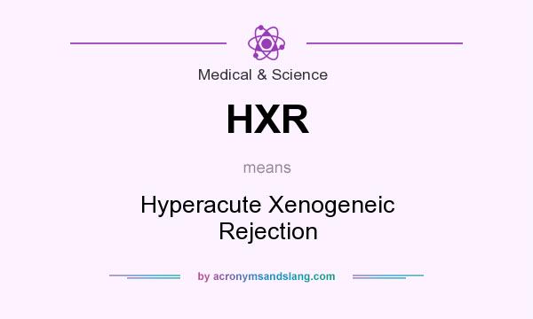 What does HXR mean? It stands for Hyperacute Xenogeneic Rejection