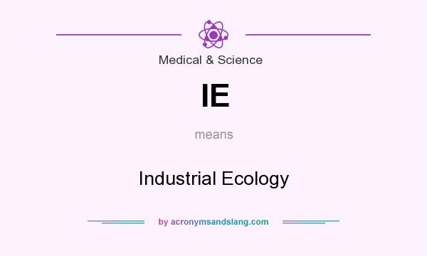 What does IE mean? It stands for Industrial Ecology