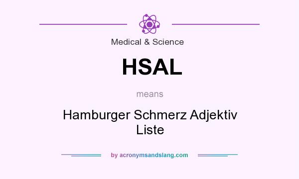What does HSAL mean? It stands for Hamburger Schmerz Adjektiv Liste