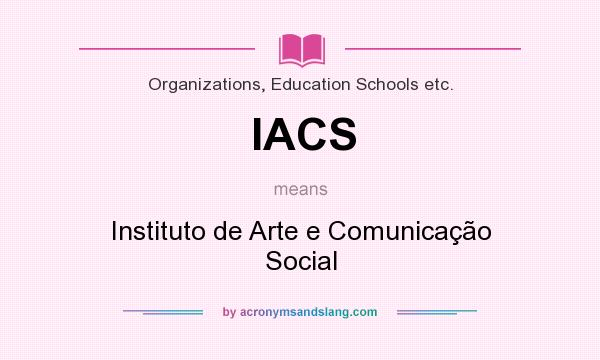 What does IACS mean? It stands for Instituto de Arte e Comunicação Social