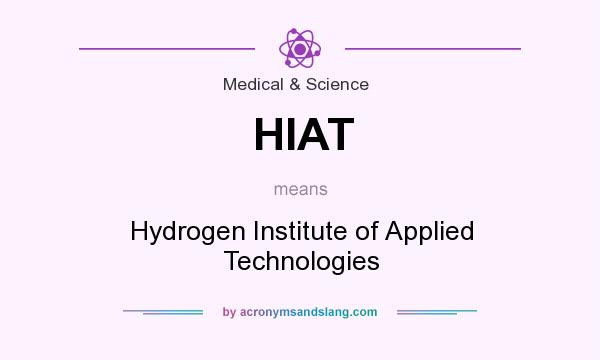 What does HIAT mean? It stands for Hydrogen Institute of Applied Technologies