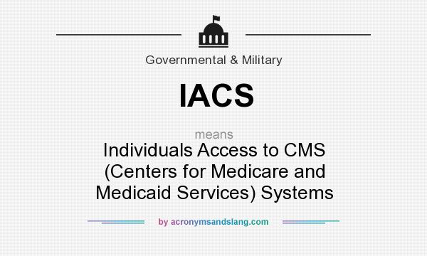What does IACS mean? It stands for Individuals Access to CMS (Centers for Medicare and Medicaid Services) Systems