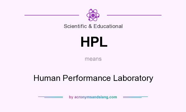 What does HPL mean? It stands for Human Performance Laboratory