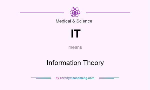 What does IT mean? It stands for Information Theory