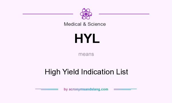 What does HYL mean? It stands for High Yield Indication List