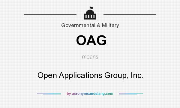What does OAG mean? It stands for Open Applications Group, Inc.