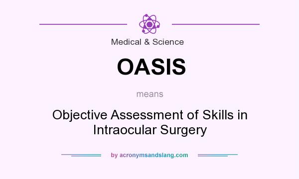 What does OASIS mean? It stands for Objective Assessment of Skills in Intraocular Surgery