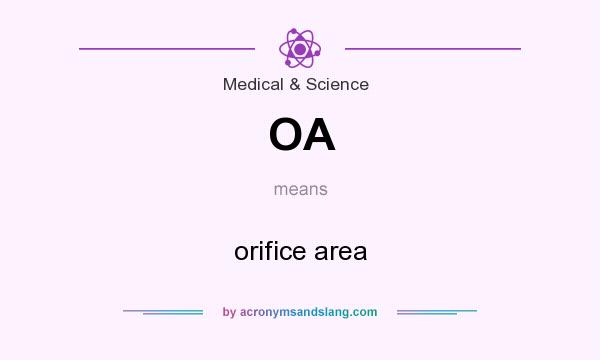 What does OA mean? It stands for orifice area