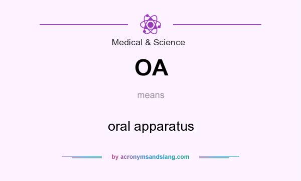 What does OA mean? It stands for oral apparatus