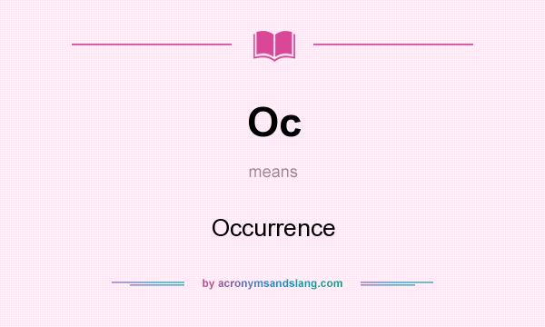 What does Oc mean? It stands for Occurrence
