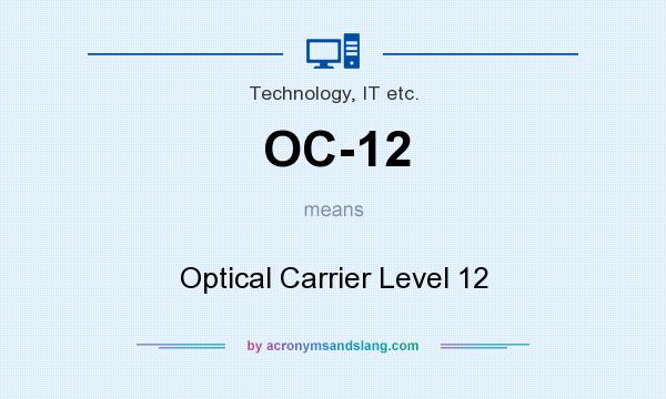 What does OC-12 mean? It stands for Optical Carrier Level 12