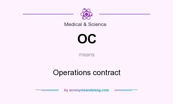What does OC mean? It stands for Operations contract