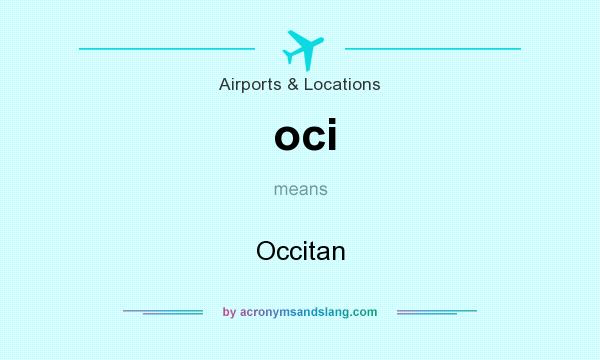 What does oci mean? It stands for Occitan