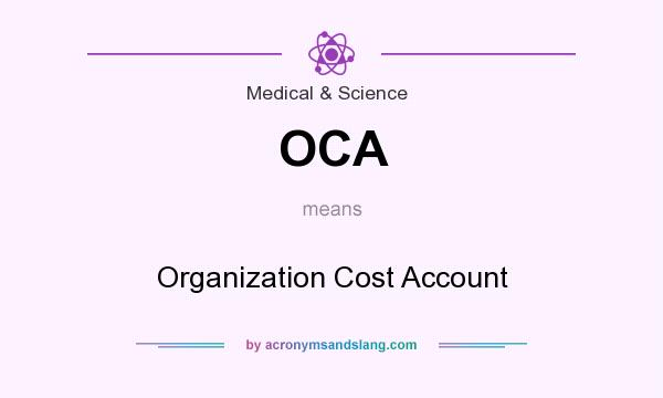 What does OCA mean? It stands for Organization Cost Account