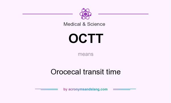What does OCTT mean? It stands for Orocecal transit time