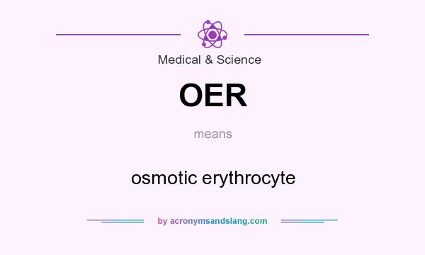 What does OER mean? It stands for osmotic erythrocyte