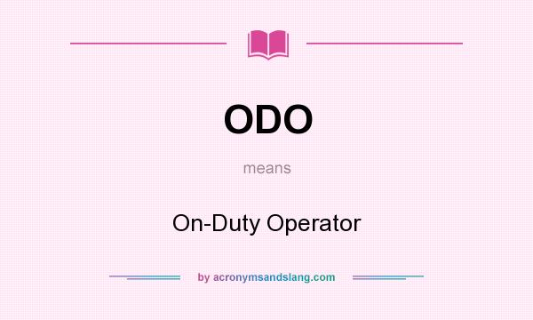 what does odo mean