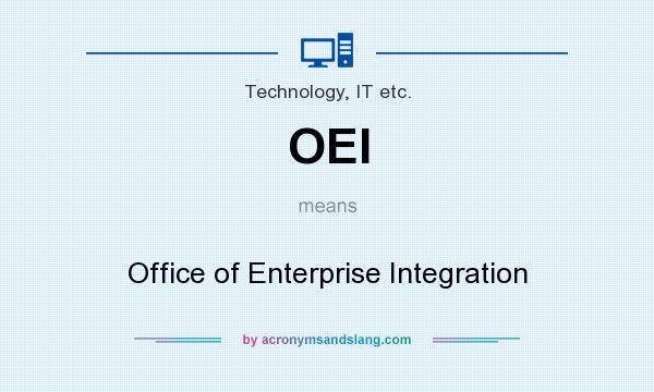 What does OEI mean? It stands for Office of Enterprise Integration