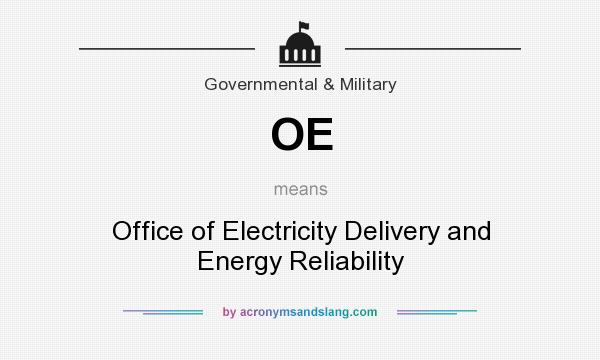 What does OE mean? It stands for Office of Electricity Delivery and Energy Reliability