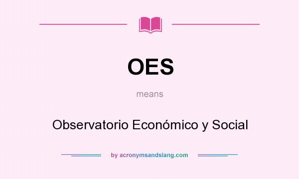 What does OES mean? It stands for Observatorio Económico y Social