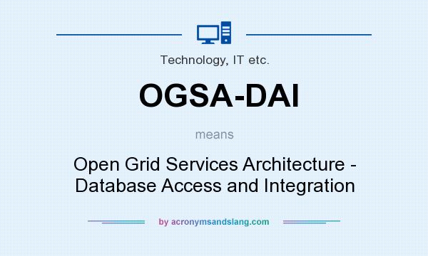 What does OGSA-DAI mean? It stands for Open Grid Services Architecture - Database Access and Integration