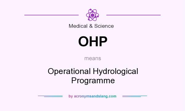 What does OHP mean? It stands for Operational Hydrological Programme