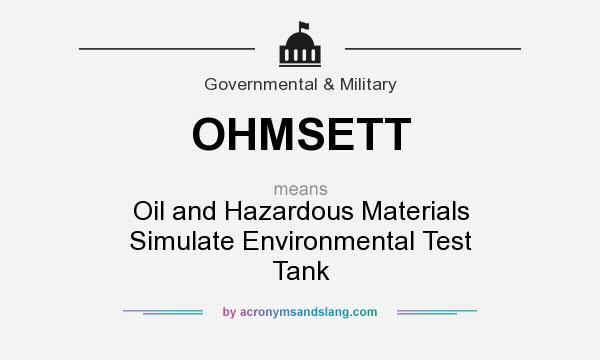 What does OHMSETT mean? It stands for Oil and Hazardous Materials Simulate Environmental Test Tank