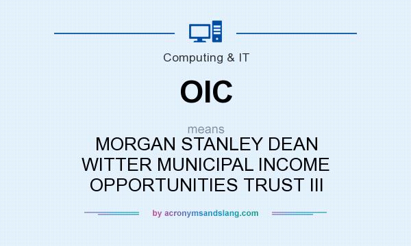 What does OIC mean? It stands for MORGAN STANLEY DEAN WITTER MUNICIPAL INCOME OPPORTUNITIES TRUST III