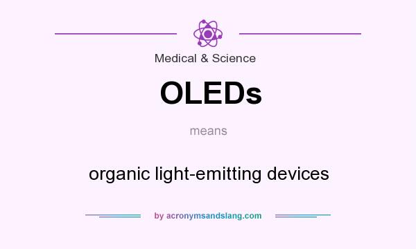 What does OLEDs mean? It stands for organic light-emitting devices