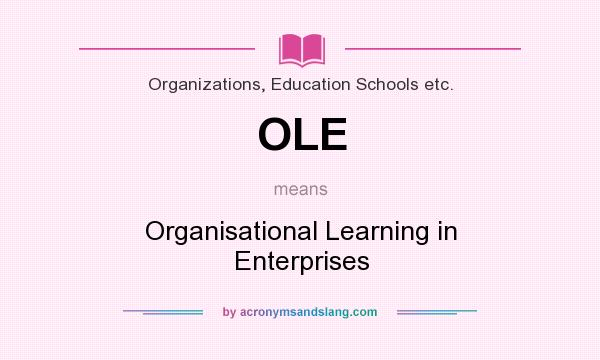What does OLE mean? It stands for Organisational Learning in Enterprises