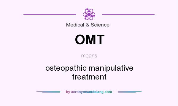 What does OMT mean? It stands for osteopathic manipulative treatment