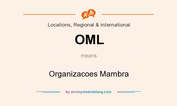 What does OML mean? It stands for Organizacoes Mambra