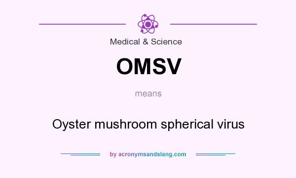 What does OMSV mean? It stands for Oyster mushroom spherical virus
