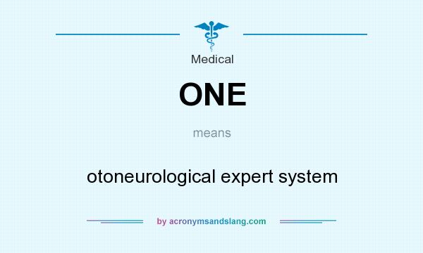 What does ONE mean? It stands for otoneurological expert system