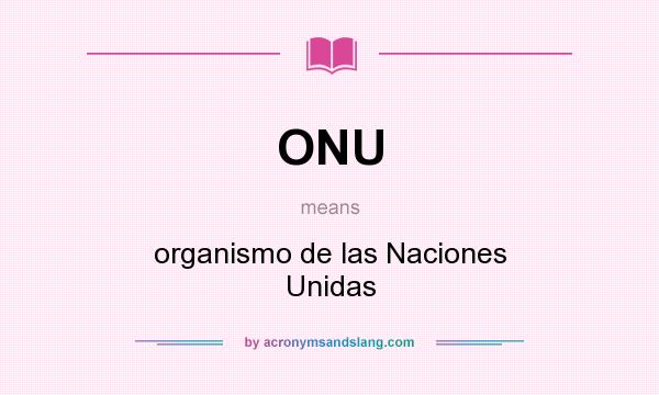 What does ONU mean? It stands for organismo de las Naciones Unidas