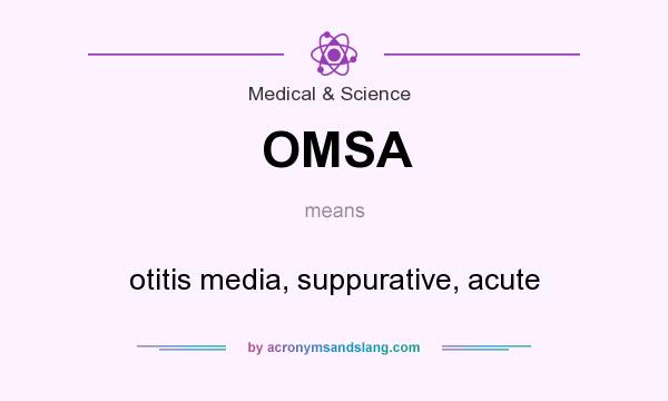 What does OMSA mean? It stands for otitis media, suppurative, acute