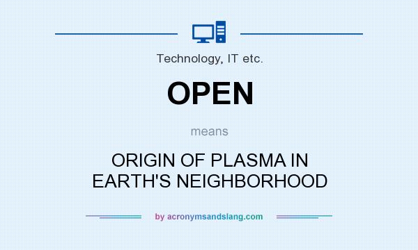 What does OPEN mean? It stands for ORIGIN OF PLASMA IN EARTH`S NEIGHBORHOOD