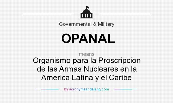What does OPANAL mean? It stands for Organismo para la Proscripcion de las Armas Nucleares en la America Latina y el Caribe