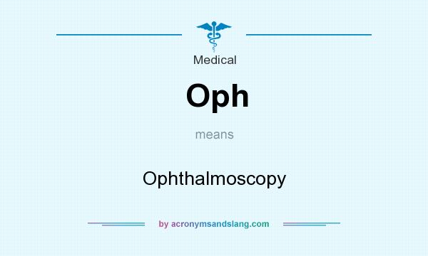 What does Oph mean? It stands for Ophthalmoscopy