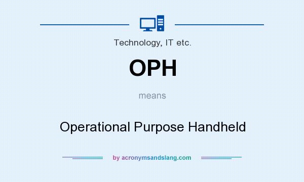 What does OPH mean? It stands for Operational Purpose Handheld