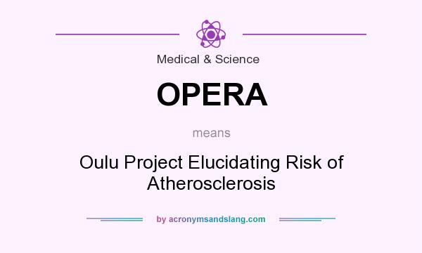 What does OPERA mean? It stands for Oulu Project Elucidating Risk of Atherosclerosis