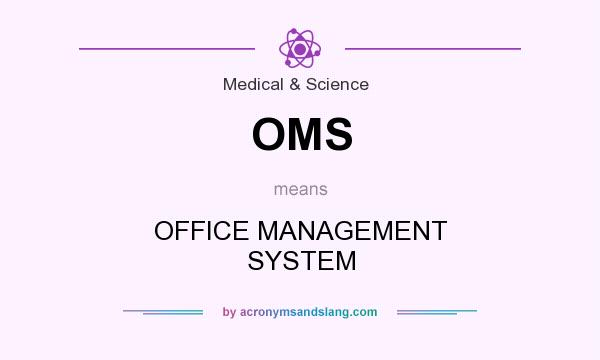 What does OMS mean? It stands for OFFICE MANAGEMENT SYSTEM